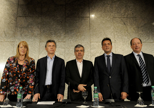 STOLBIZER, MACRI, CANO, MASSA y SANZ EN CONFERENCIA DE PRENSA