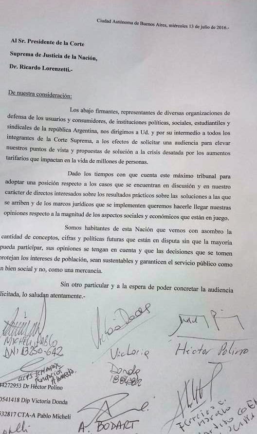 Solicitud de Audiencia